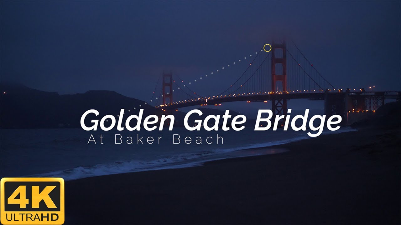 Sunrise at Golden Gate Bridge with Ocean Waves for sleep and study in San Francisco | ASMR