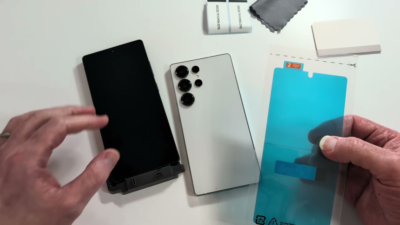 Samsung S25 Ultra Anti-Reflective Film Screen Protector Install Review Compared to iPhone 16 Pro Max