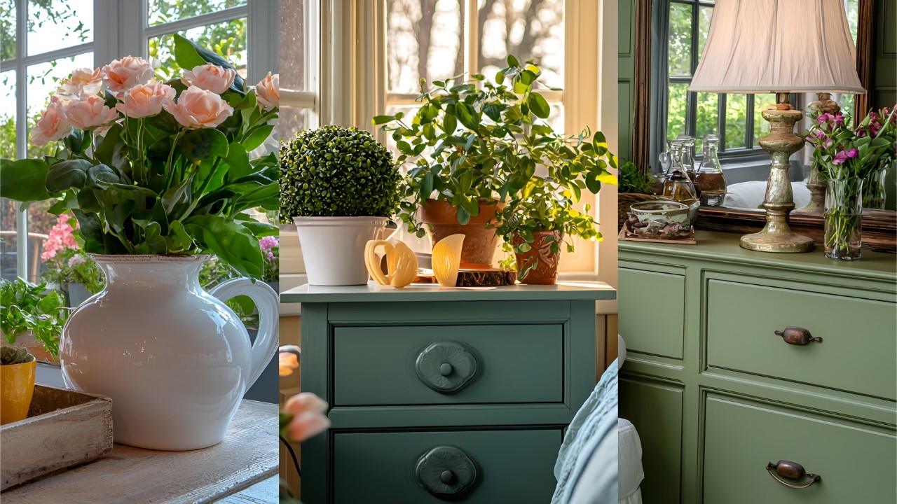 Timeless Spring Home Ideas: Vintage French Country Decor, Green Accents & Modern Farmhouse