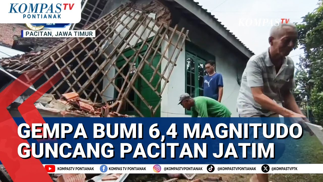 Gempa Bumi 6,4 Magnitudo Guncang Pacitan Jatim Jumat Dini Hari, Rumah Warga Ambruk