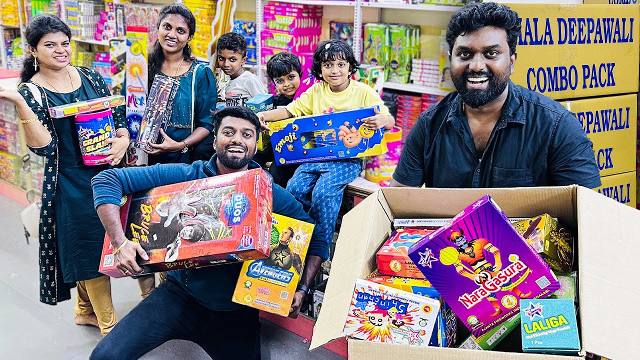 தீபாவளி பட்டாசு FAMILY அதிரடி SHOPPING !! Diwali 2024