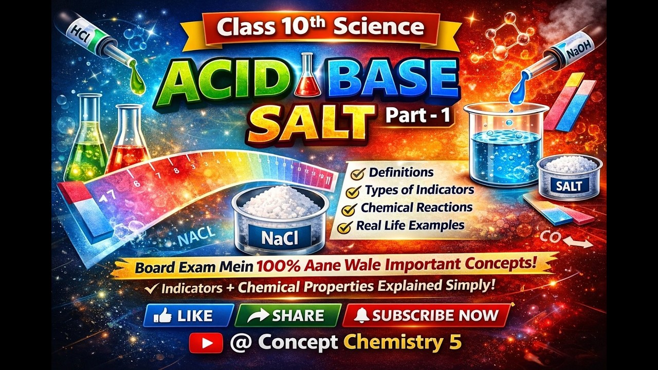 Class 10 Science Chapter 2 | Acids Bases and Salts Part 1 Full Explanation | Board Exam Important 🔥
