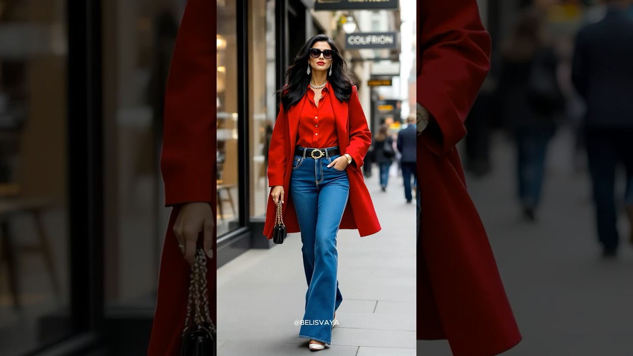 От уличного стиля к элегантности: шикарные образы с джинсами #наряд #одежда #платье