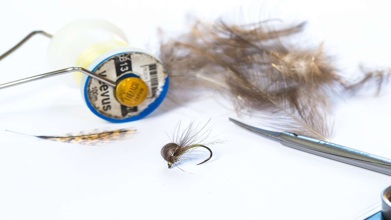 Вязание мушек CDC Loop Wing Emerger Fly Tying - Olive Upright / Blue Winged Olive / Yellow May Dun