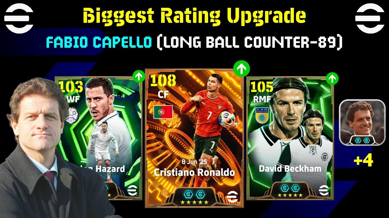 Biggest Ratings Upgrade With New Manager Fabio Capello ( Long Ball Counter - 89 ) In eFootball 2026