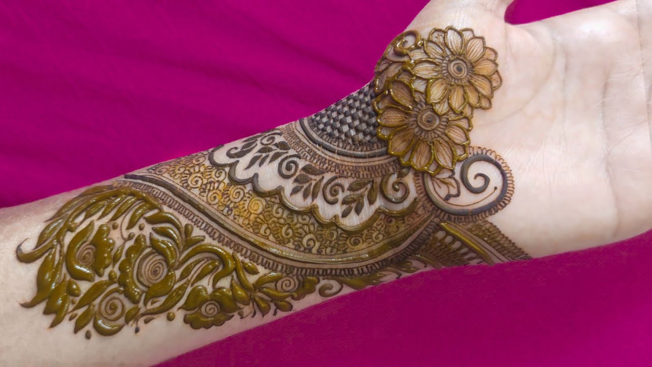 Eid Special Stylish Gulf Flower Full Hand Henna Design|| नई गल्फ फ्लावर मेहंदी डिजाइन
