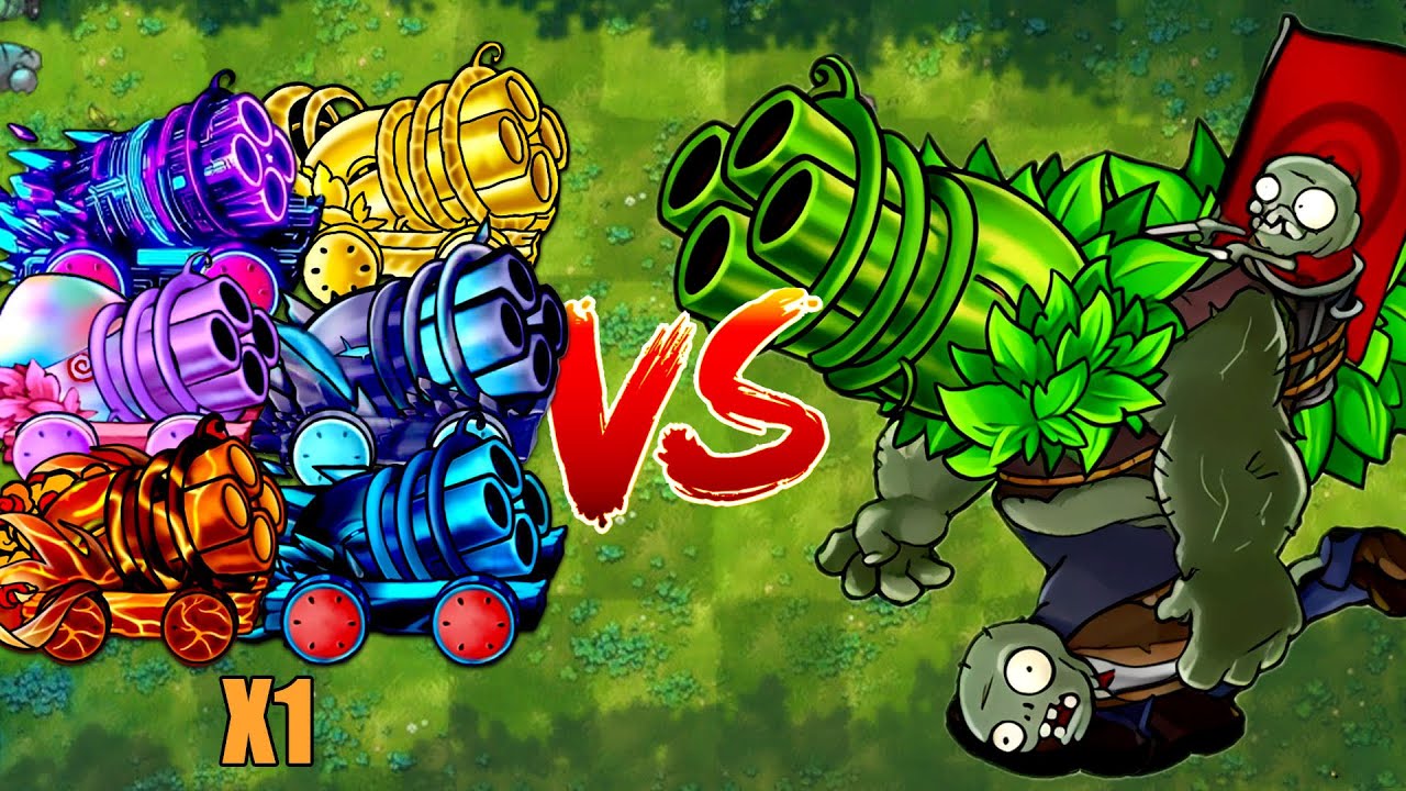 PVZ 1 Fusion 2.8 Challenge!! 1 Plants Fusion VS 300 Cannon Gargantuar Zombie - Who Will Win?