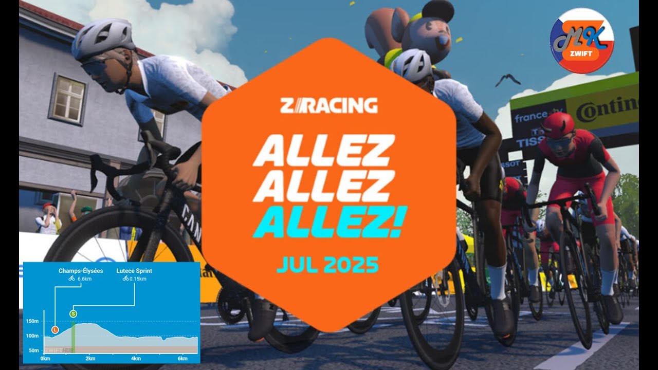ZWIFT race - Stage 3: Allez Allez Allez!: Champs Elysees - second place and personal best