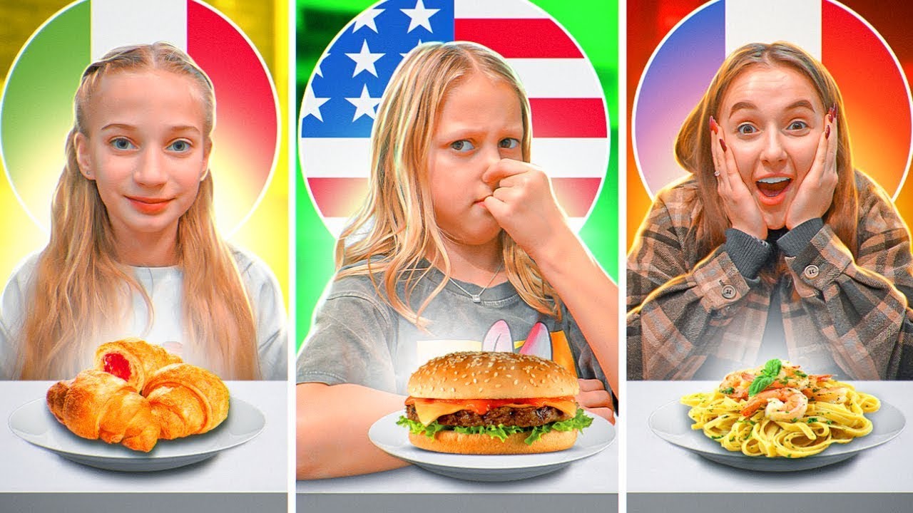 Zkoušíme jídla z CELÉHO SVĚTA! 🍔 Kulinářská výzva | Amelka Karamelka Czech