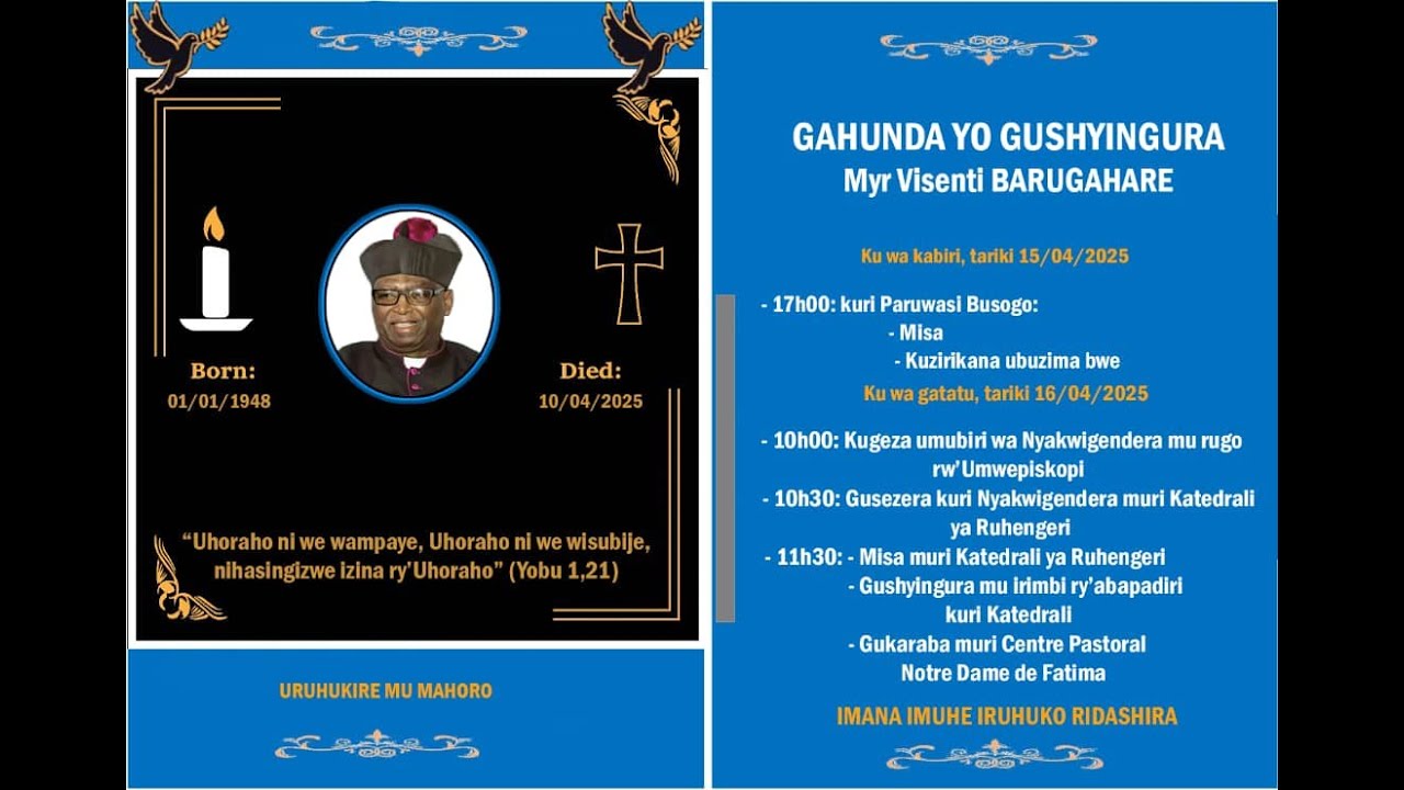 LIVE🔴 UMUHANGO WO GUSHYINGURA Myr Visenti BARUGAHARE (DIOCESE RUHENGERI)