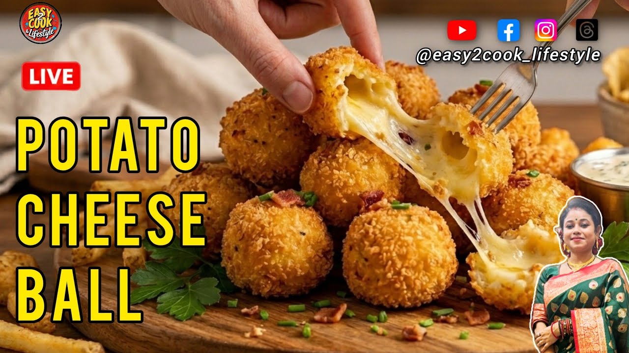 🔴 LIVE | Crispy Potato Cheese Balls | Easy & Cheesy Snack Recipe | #LiveCooking #cheese #foryou