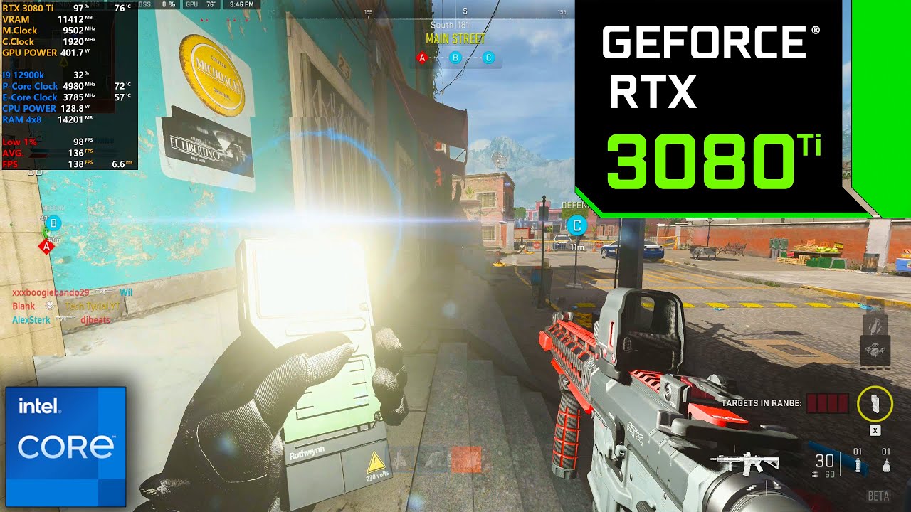 RTX 3080 Ti 12 ГБ | Call of Duty: Modern Warfare 2 (4K Ultra, настройки DLSS)