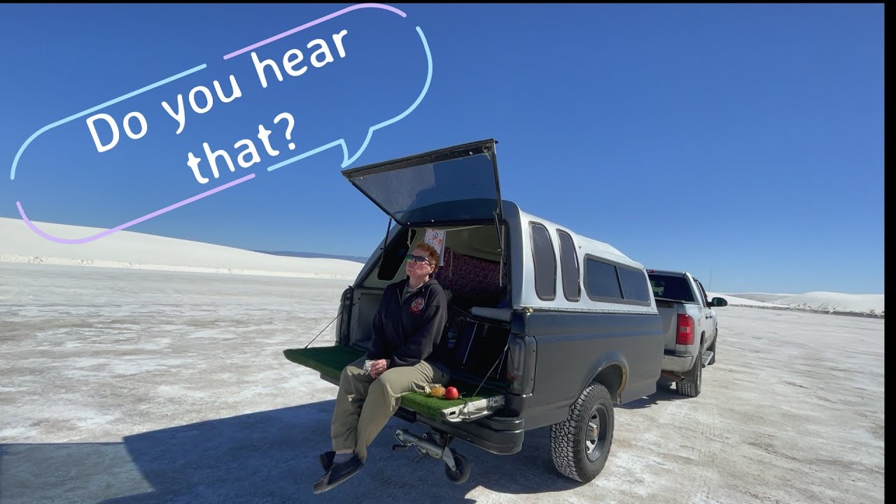 Truck Camper picnic in White Sands