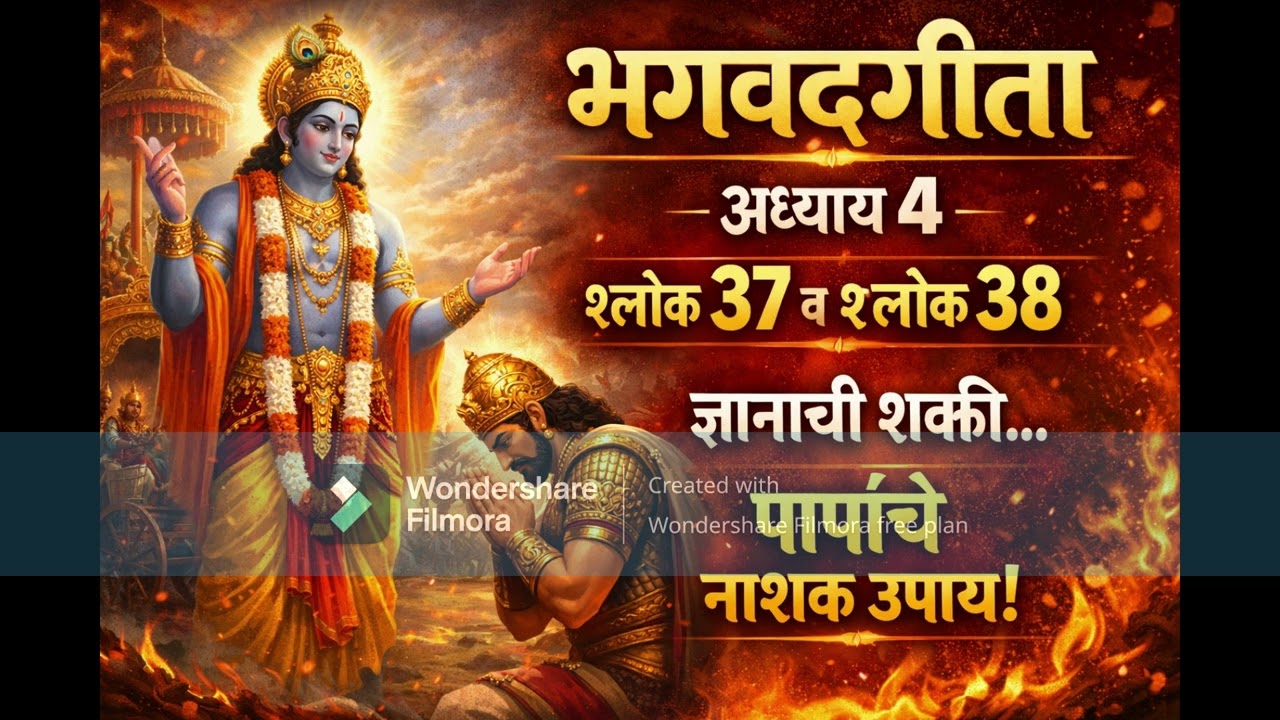 ज्ञानासारखे पवित्र काहीच नाही! | भगवद्गीता अध्याय ४ श्लोक ३७ व ३८ #bhagavadgita #marathi