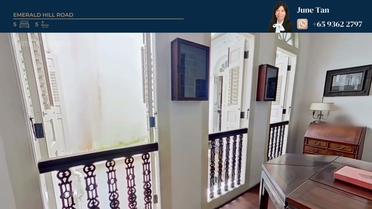 Orchard Conservation House For Lease @ Emerald Hill. 3 levels, 5500 sqf,  5 bedrooms, 2 living rooms