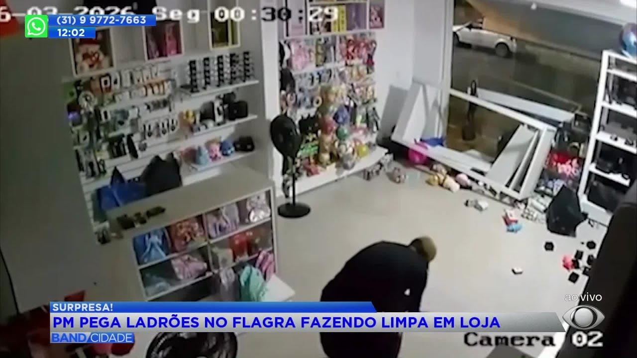 PM pega ladrões no flagra fazendo limpa em loja
