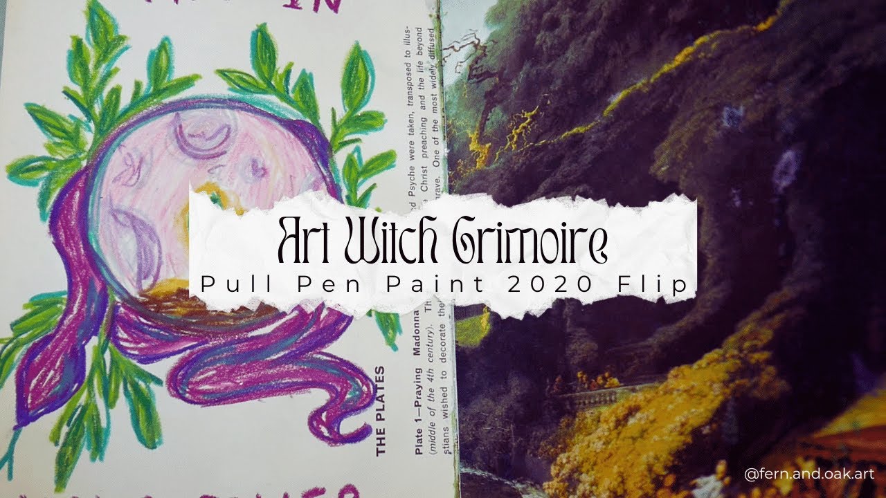 Tarot art journal - Pull Pen Paint 2020 tour - Art witch grimoire