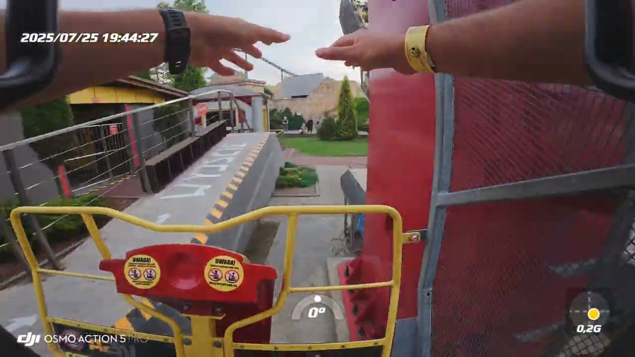 DJI Osmo Action 5 Pro Space Gun Energylandia Rollercoaster Poland 