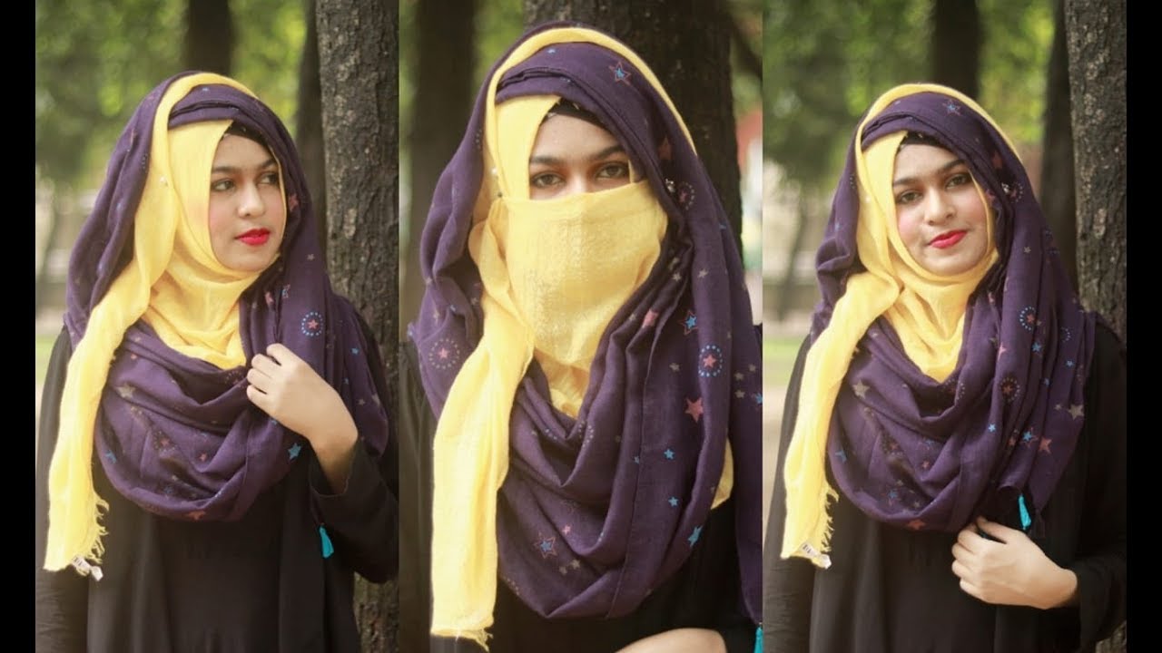 Eid Special-Side layer Hijab Style with Niqab/without niqab(Full Coverage)