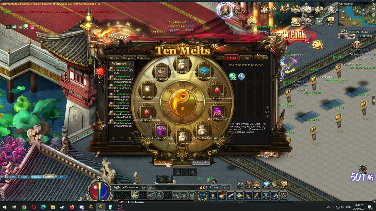 Conquer Online - Melting 150 Rune Crystals!