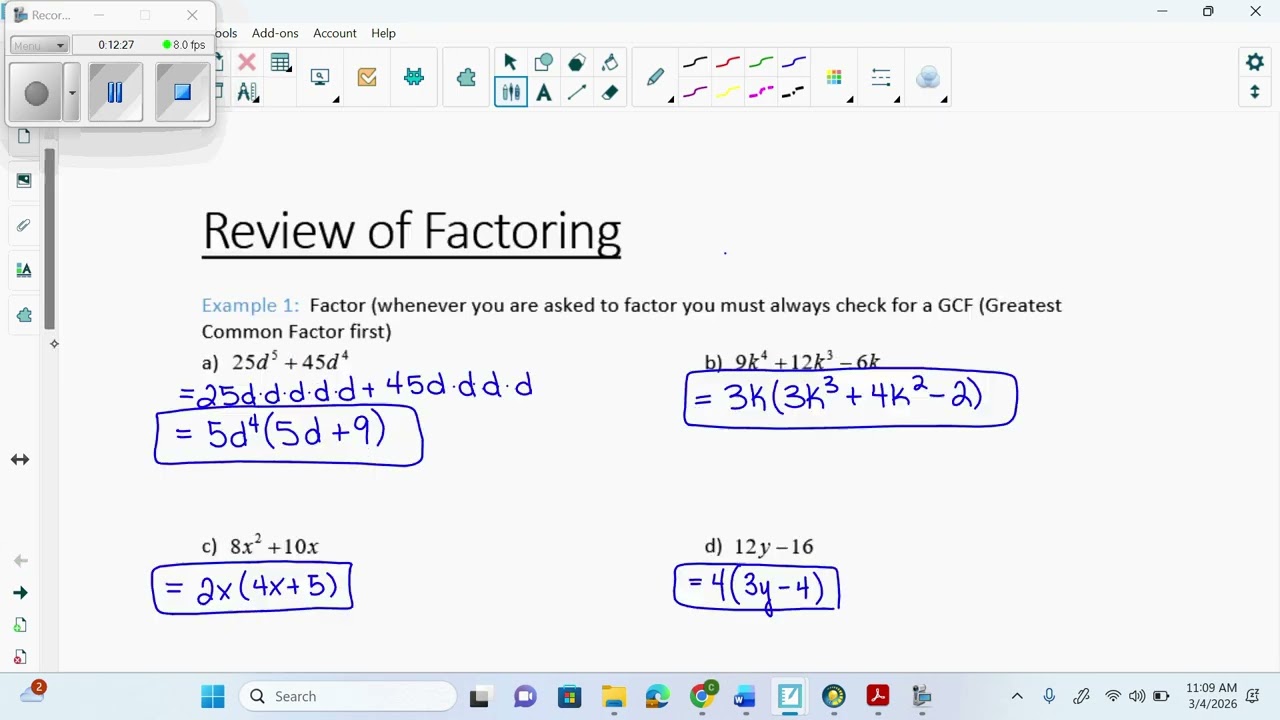 March04 gcf and difference of squares