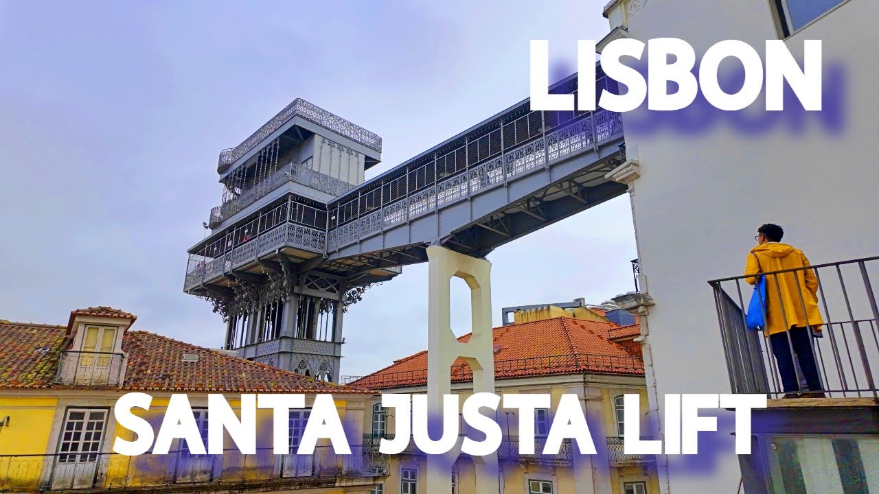【4K】𝐖𝐀𝐋𝐊 🇵🇹 The Santa Justa Lift in Lisbon, Portugal