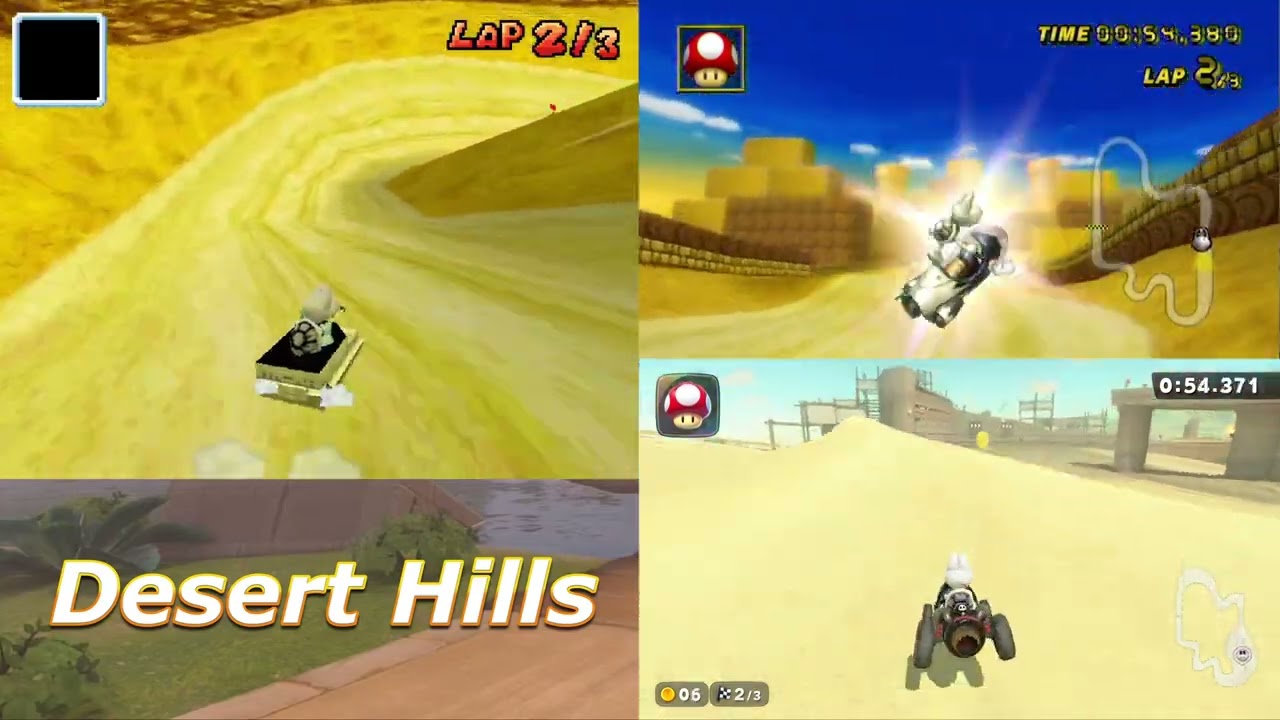 🏝️Desert Hills - Mario Kart World, Wii, & DS Comparison☀️