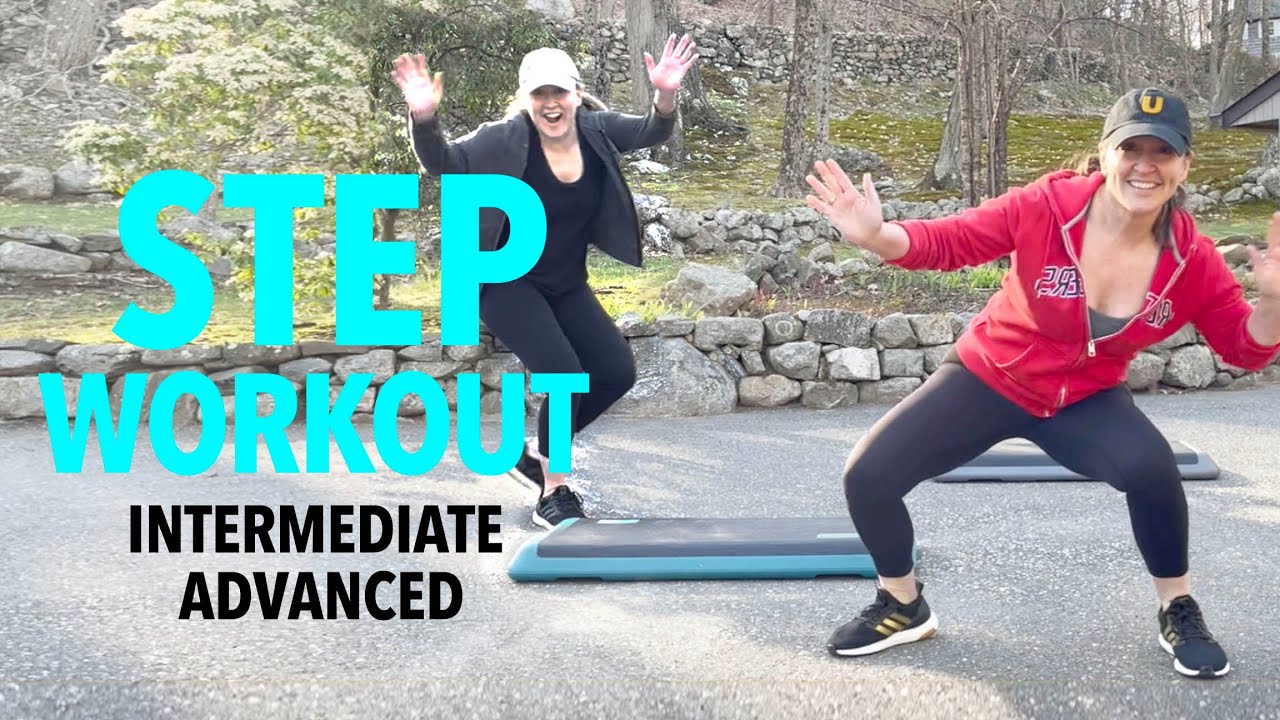Intermediate - Advanced Step Aerobics Workout #5 - with my twin sister.