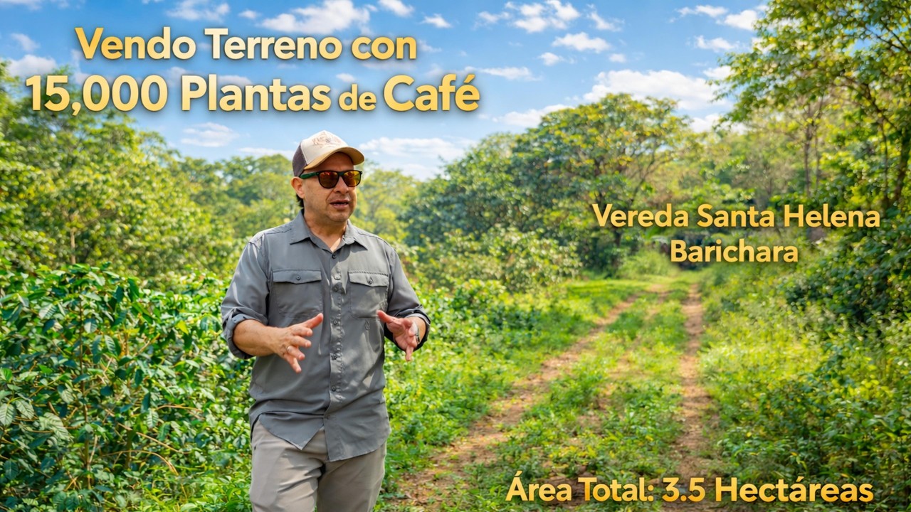 Terreno en Barichara: bosque nativo y 15.000 plantas de café
