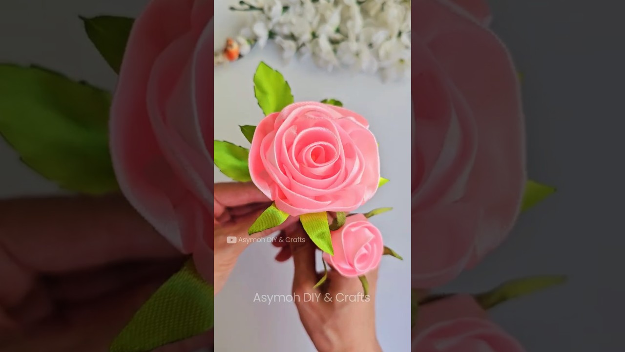 How to Make an Aesthetic Ribbon Rose | DIY Ribbon Rose Tutorial #diy #rose #crafts