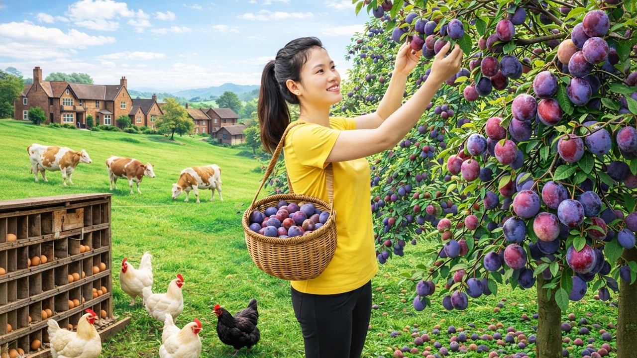 199 Days Harvesting 1000+ Giant Plums & Selling at the Market| Thuy Countryside