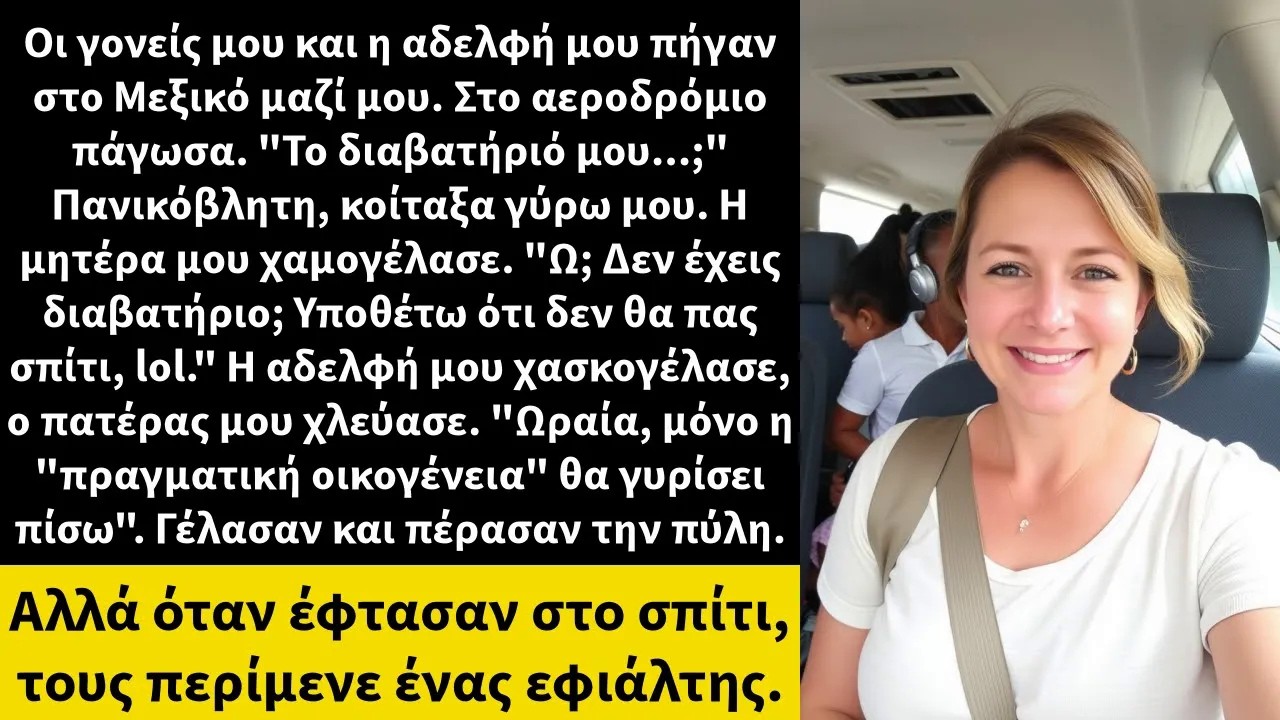 Οι γονείς μου και η αδελφή μου πήγαν στο Μεξικό μαζί μου  Στο αεροδρόμιο πάγωσα