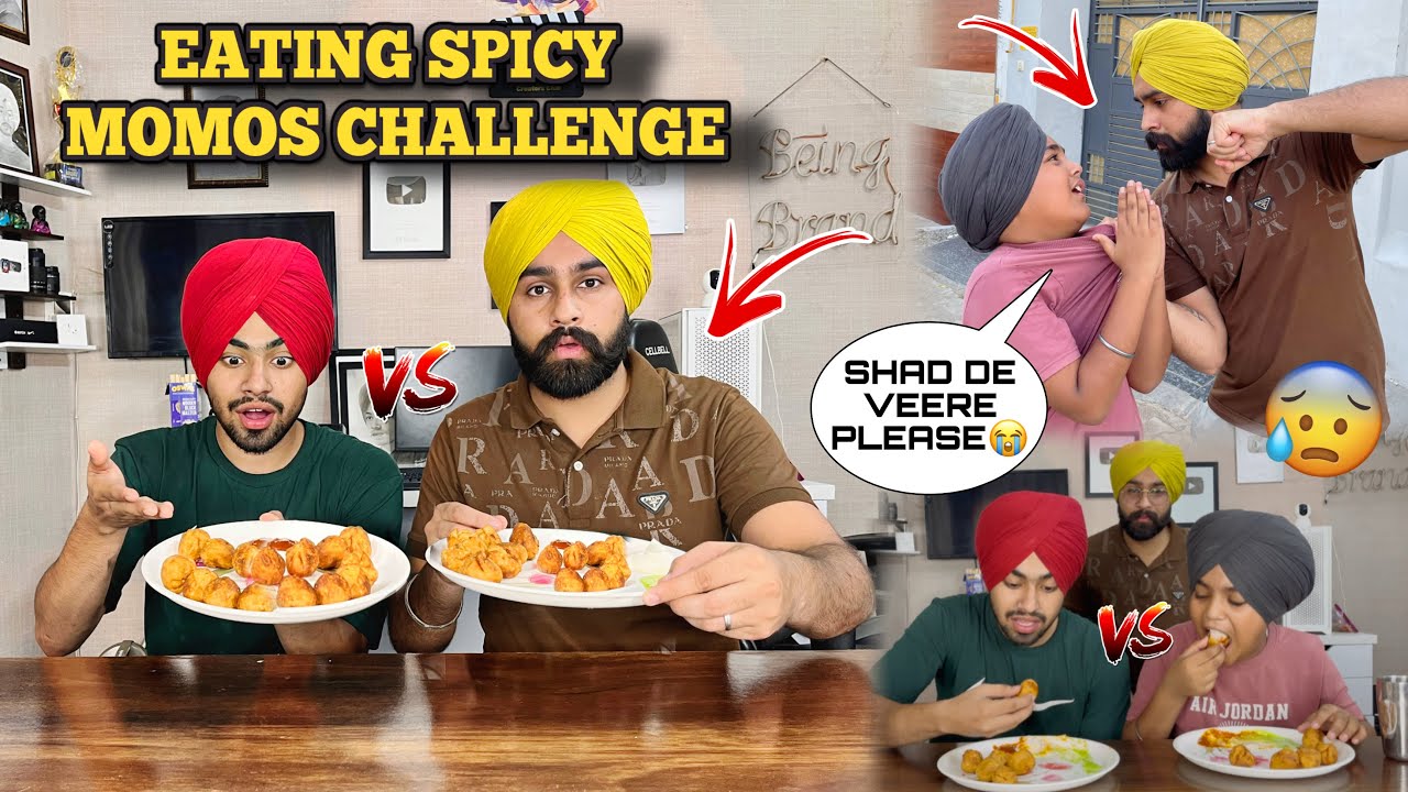 SPICY MOMOS🌶️ | EATING CHALLENGE😍 | STREET FOOD🔥~ @amanjagraon Ni bchda Ajj😤 - 