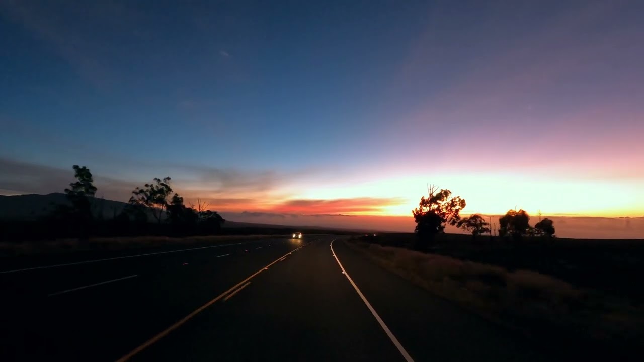 [Virtual Roadtrip] Sunset Drive on Saddle Road from Pohakuloa to Rt. 190 (Big Island, Hawaii)