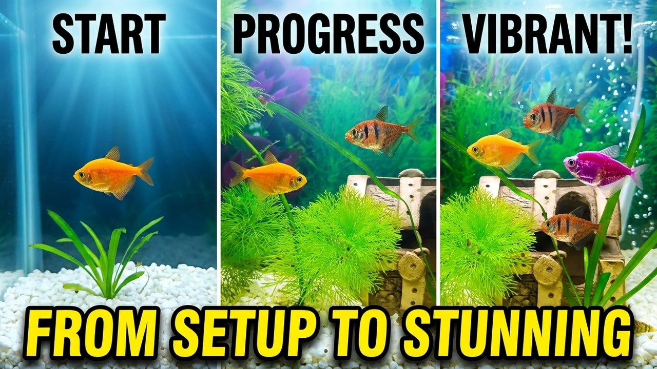 4K Aquarium Showcase: Beautiful Fish Tank with Full Setup