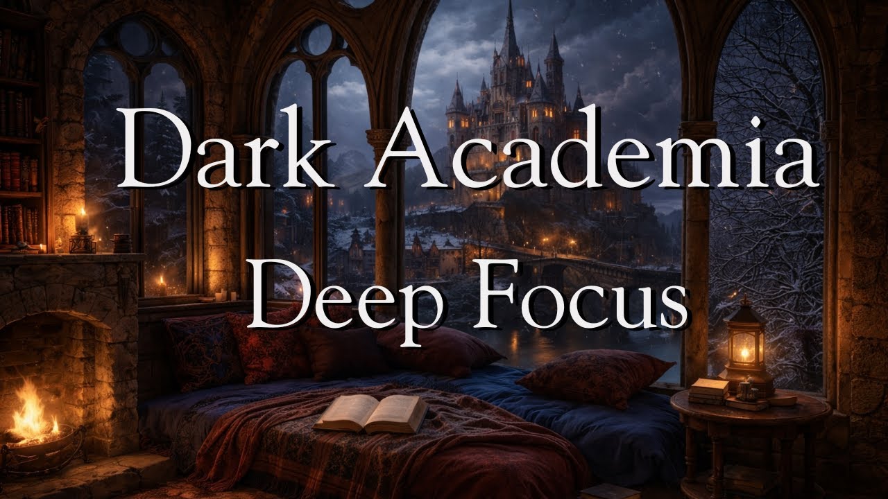 Snowy Gothic Castle on a Winter Night | Dark Academia Music for Reading & Focus