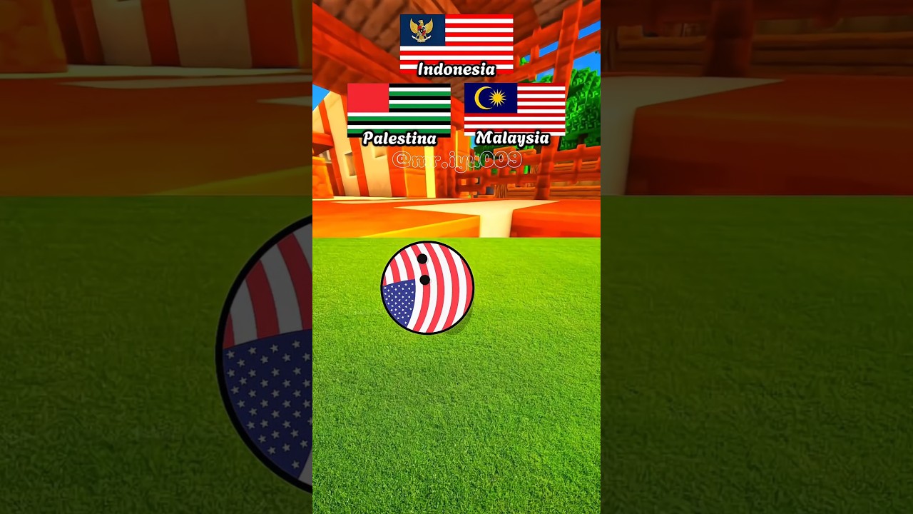 PART 3 | Bendera Negara dengan versi america‼️indo, malay & palestina🤔#countryballs#bendera#america