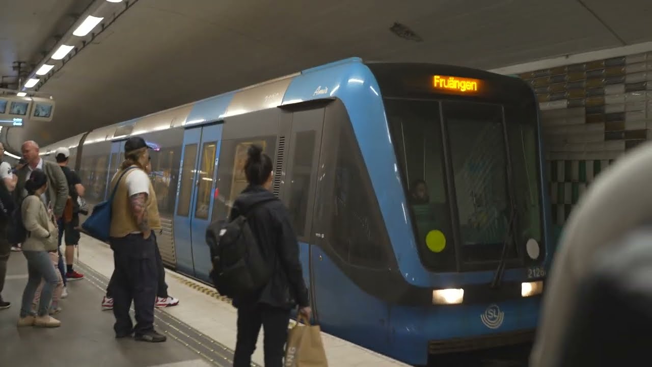 Sweden, Stockholm, subway ride from T-Centralen to Mariatorget
