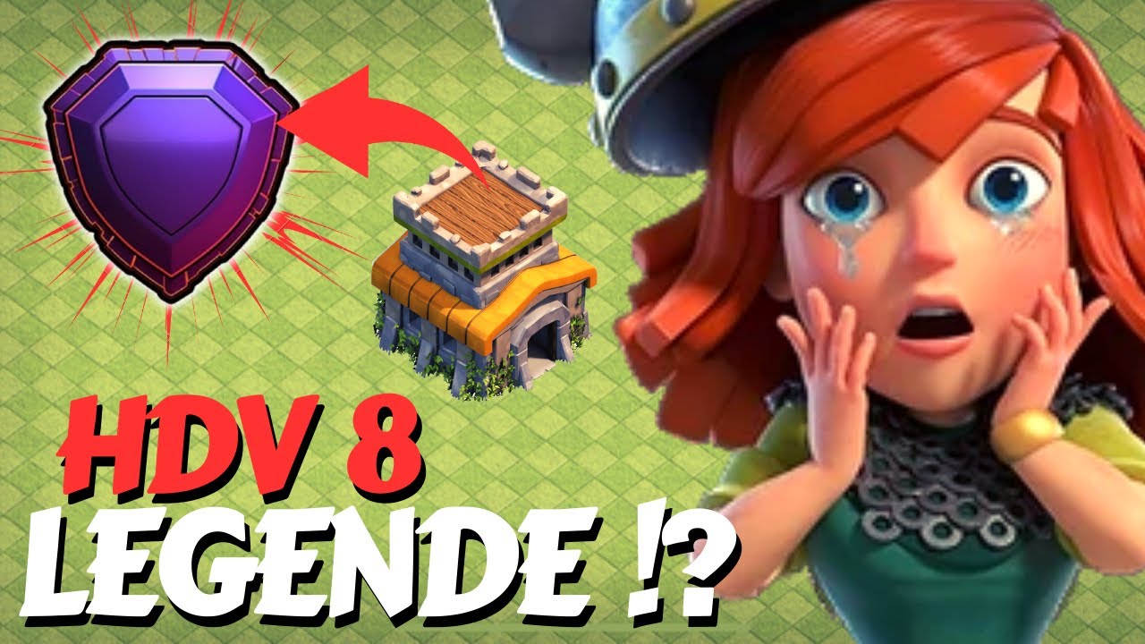 ✅ CE JOUEUR ARRIVE EN LIGUE LEGENDE AVEC UN HDV 8  sur CLASH OF CLANS !