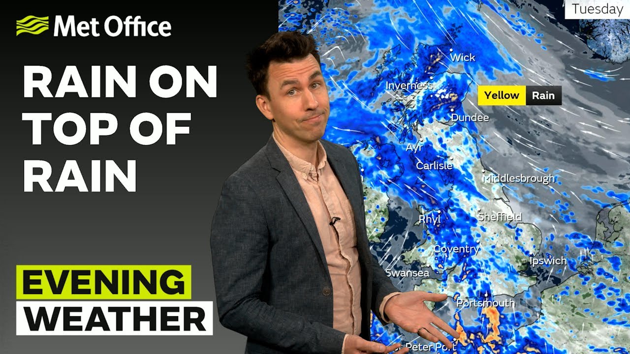 09/02/2026 - Rain and low cloud - Evening Weather Forecast UK – Met Office Weather