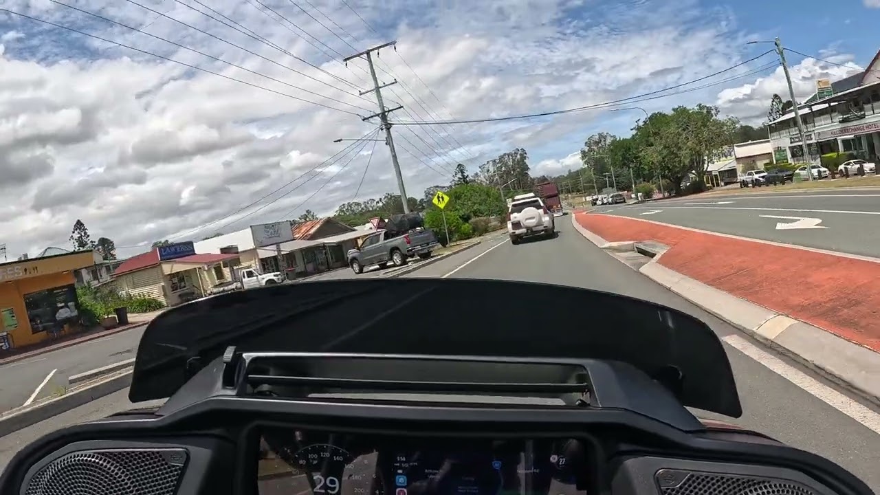 Down the A3 through Kilcoy on the new steed