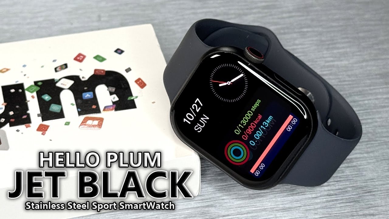 Hello Plum Black Unboxing & Full Review Sport SmartWatch (ChatGPT/1GB ROM/watchOS Icons/TWS) ASMR