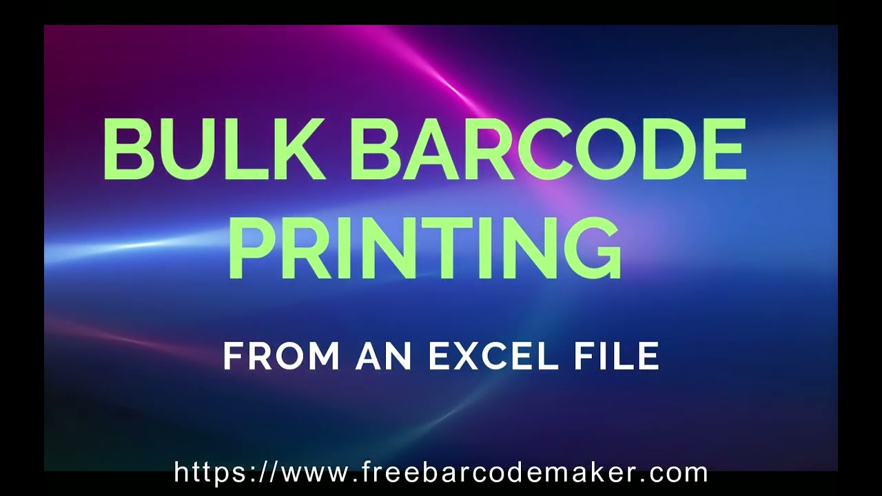 Free Barcode Maker Software -  Bulk Barcode Printing (also from Excel)