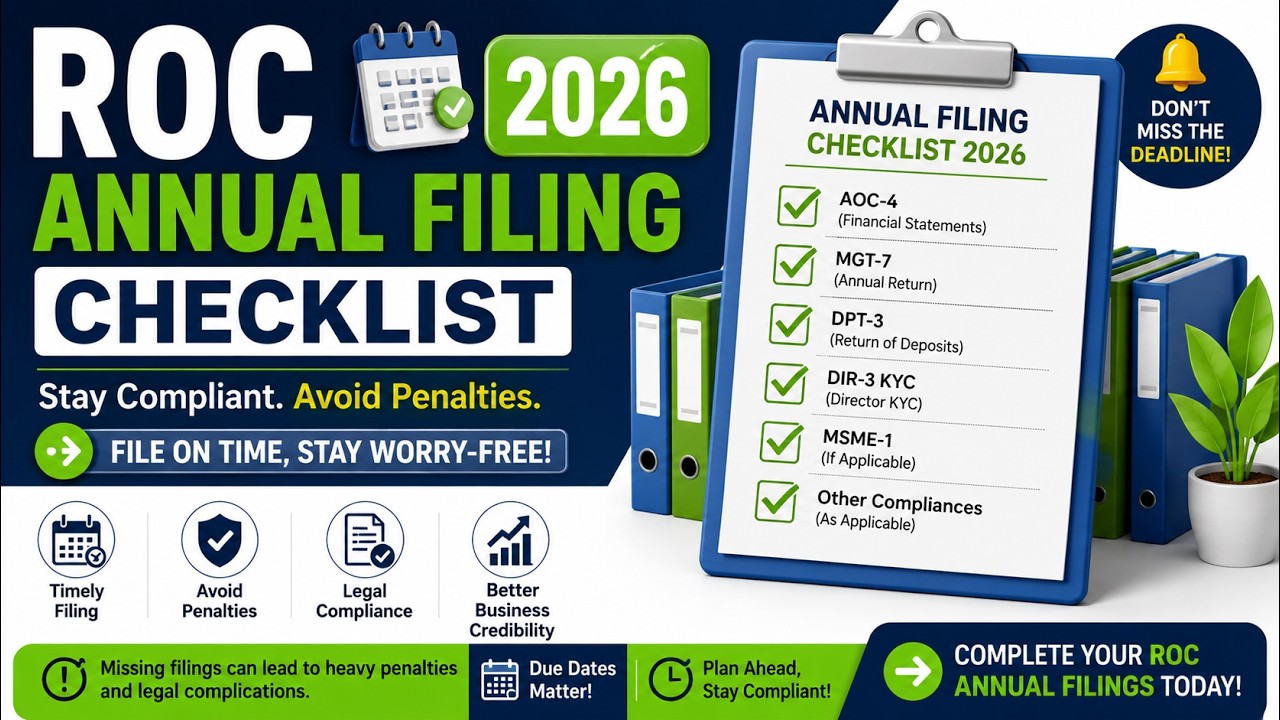 ROC Annual Filing Checklist 2026 | Complete Compliance Guide for Private Limited Companies