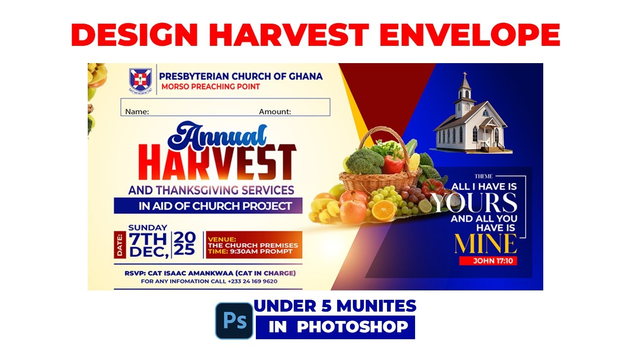 How to design Church Annual Harvest Envelope