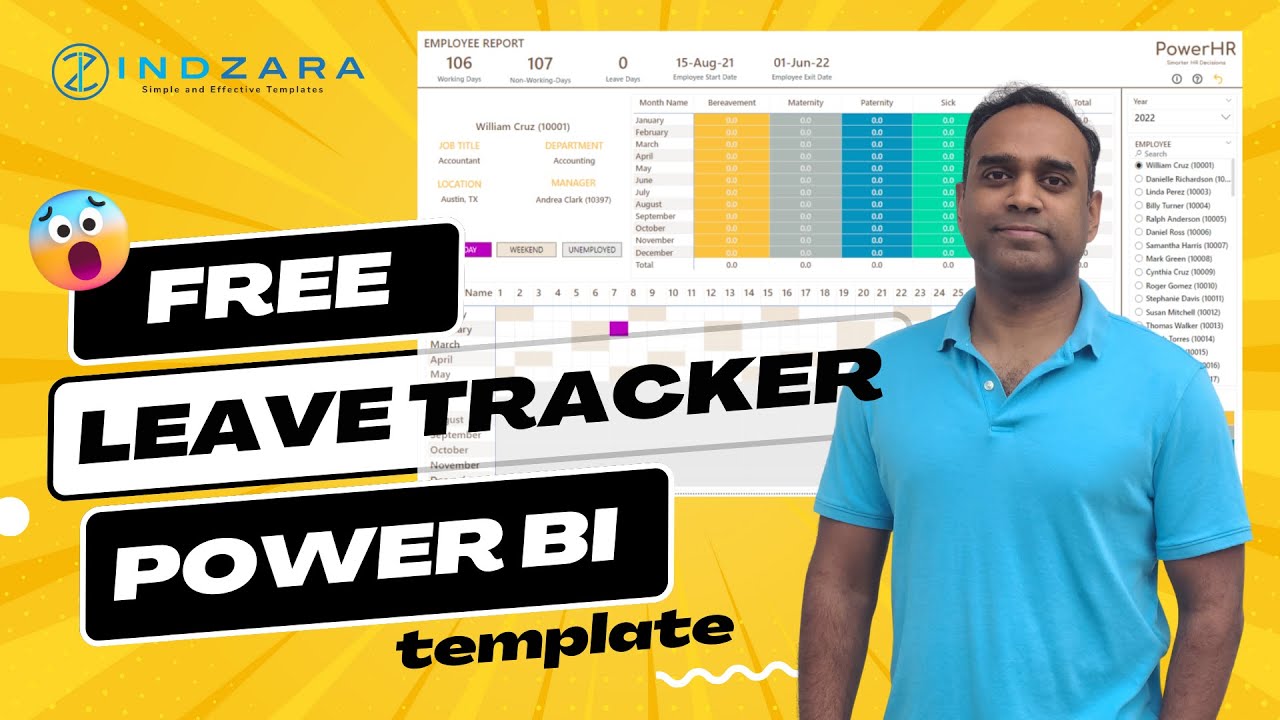 How to use Indzara Free Leave Tracker Power BI template?