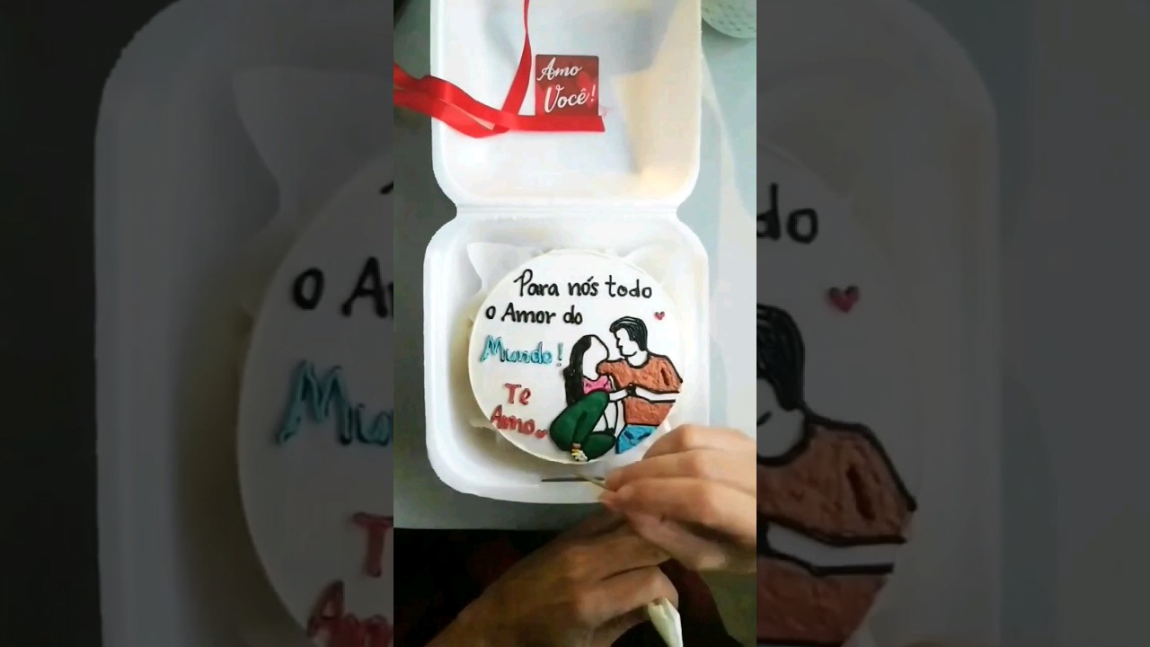 Decorando Bent&ocirc; Cake #bolodecorado #bolo #chantininho #cakes #love #confeitaria #minibolo #desenho
