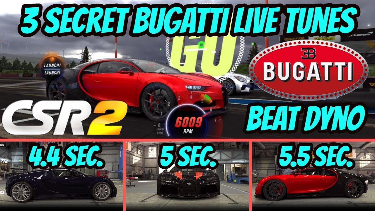 3 SECRET BUGATTI TUNES | BEAT DYNO | WIN EVERY LIVE RACE | MAKE FAST MONEY | CSR Racing 2