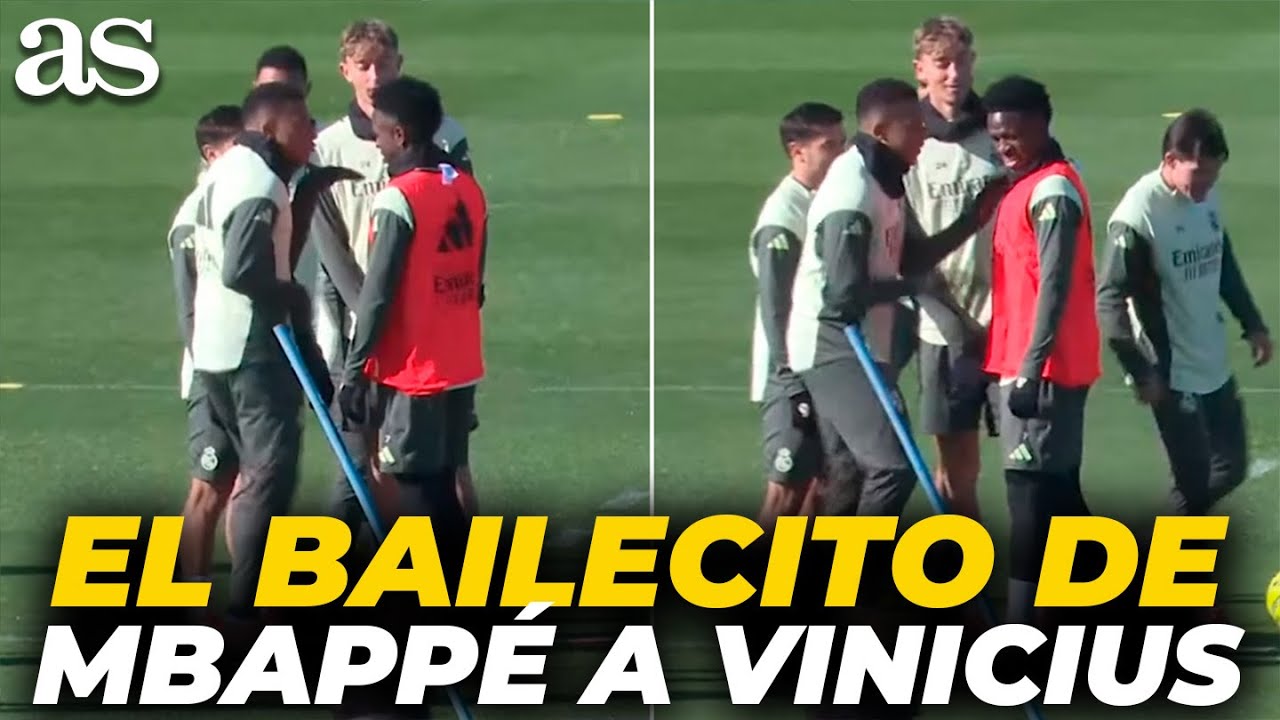 VACILE DE MBAPP&Eacute; A VINICIUS tras ganarle a un JUEGO en el ENTRENAMIENTO del REAL MADRID