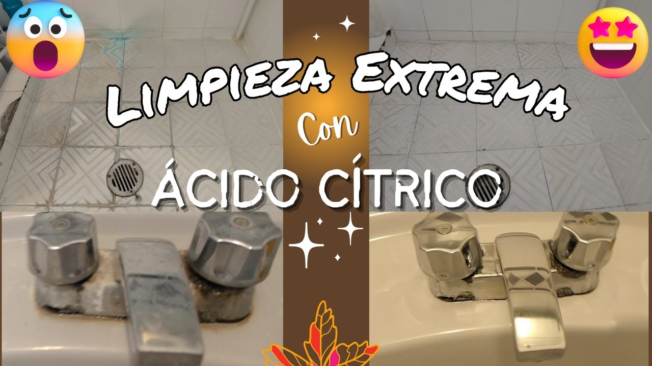 Como ELIMINAR la MUGRE PEGADA SARRO y la CAL del BAÑO🚿 LIMPIEZA EXTREMA😱 con ACIDO CITRICO🔥💯